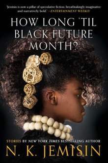 Book cover listing title, author and promotional quote; the cover image is a photograph of a Black girl in side profile, backlit against a black background.