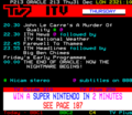 The last television listings on ORACLE on its closing day. Note the 00:00 listing titled "THE END OF ORACLE: NOW THE NIGHTMARE BEGINS!", seemingly a jab against Teletext, their successors.[10]