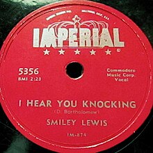 Label of 78 rpm Imperial Records single listing "D. Bartholomew" as writer