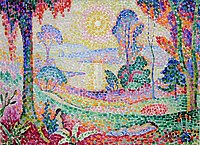 Jean Metzinger, 1906, Coucher de soleil no. 1 (Landscape), oil on canvas, 72.5 × 100 cm, Rijksmuseum Kröller-Müller, Otterlo, Netherlands