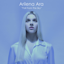 The image depicts Arilena staring into the void against a blue background