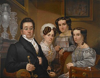 Samuel Beals Thomas, with His Wife, Sarah Kellogg Thomas, and Their Two Daughters, Abigail and Pauline (1830) by Edward Dalton Marchant