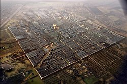 Rendering of the future Masdar City from the air