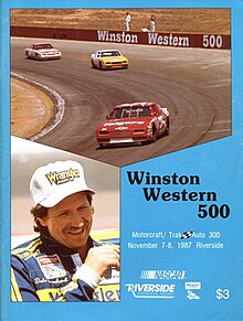 The 1987 Winston Western 500 program cover, featuring Tim Richmond and Dale Earnhardt.