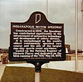 Indiana state historical marker outside the IMS Hall of Fame Museum