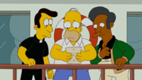 Homer, pastori Lovejoy ja Apu lukevan Moen kirjettä