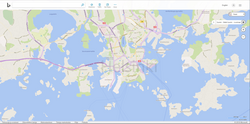 Kuvakaappaus Helsingistä Bing Mapsissa