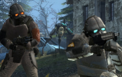 Két Combine katona, és egy Synth-típusú Hunter