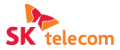 Kata 'SK telecom' ditulis dengan warna jingga, dan terdapat gambar kupu-kupu sederhana di atasnya.