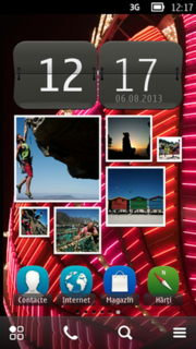 Home screen of Nokia Belle OS Feature Pack 2