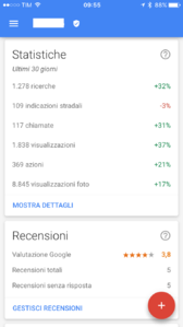 L'applicazione Google My Business su iOS 10.