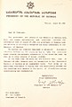 საქართველოს რესპუბლიკის პრეზიდენტის მადლობის წერილი რუმინეთის პრეზიდენტს (ინგლისურ ენაზე)