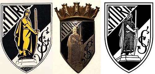 Dois antigos emblemas da década de 30 e 50, resp. em comparação com o atual sem o V
