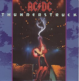 Обложка сингла AC/DC «Thunderstruck» (1990)