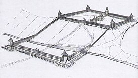 Реконструкция Саранского кремля после расширения 1653 года. Вид с юго-восточной стороны.