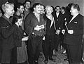 Tito i učesnici predstave Otkriće, Dobrice Ćosica (Nikola Simić, Ljubiša Jovanović, Milan Ajvaz) 1964.