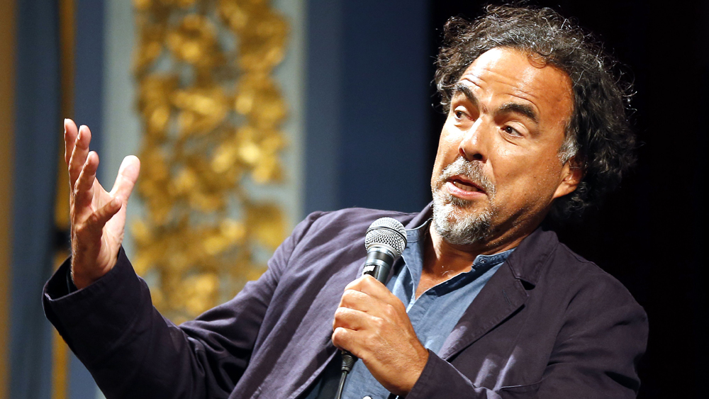 Alejandro Gonzalez Inarritu speaks during a masterclass lecture within the 25th Sarajevo Film Festival at the National Theater in Sarajevo, Bosnia and Herzegovina, 18 August 2019. Gonzalez Inarritu during the festival was honored with the 2019 Honorary Heart of Sarajevo Award on 16 August. The 25th Sarajevo Film Festival runs from 16 to 23 August 2019 and will present about 270 films. On right is moderator Mike Goodridge, the Artistic Director of the International Film Festival & Awards Macao (IFFAM).25th Sarajevo Film Festival, Bosnia And Herzegovina - 18 Aug 2019