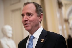 House Intelligence Committee Chairman Adam Schiff, D-Calif., talks to reporters as lawmakers work to extend government surveillance powers that are expiring soon, on Capitol Hill in WashingtonCongress Surveillance, Washington, USA - 03 Mar 2020