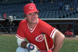 CHICAGO - UNDATED 1984: Pete Rose of the Cincinnati Reds poses before an MLB game at Wrigley Field in Chicago, Illinois. Rose played for the Cincinnati Reds from 1963-1978 and from 1984-1986.  (Photo by Ron Vesely/MLB Photos via Getty Images)