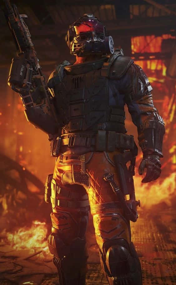 Sort Ops 4 Soldat I Ild Tapet Wallpaper