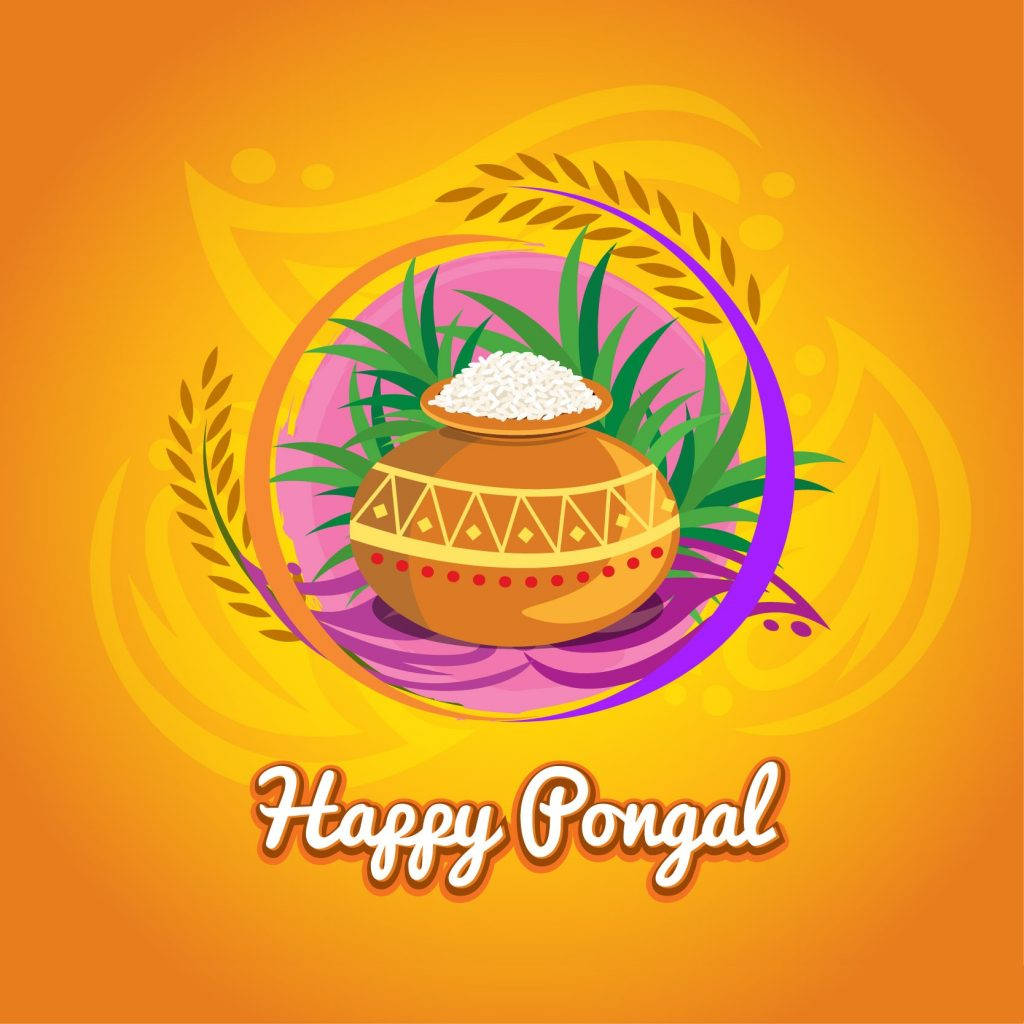 Felice Disegno Digitale Pongal Sfondo