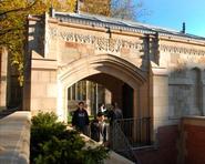 Stairwell and Elevator to Bass Library on the North Side of Cross Campus