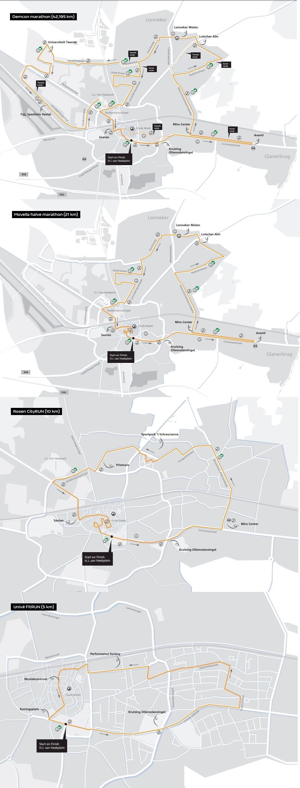 Enschede Marathon Route Map