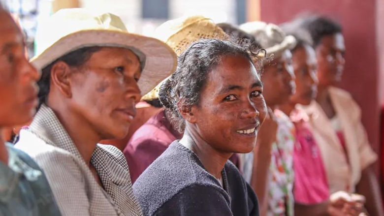 Women beneficiaries of IDA funded Human Development Programs in the village of Soavina in Madagascar.