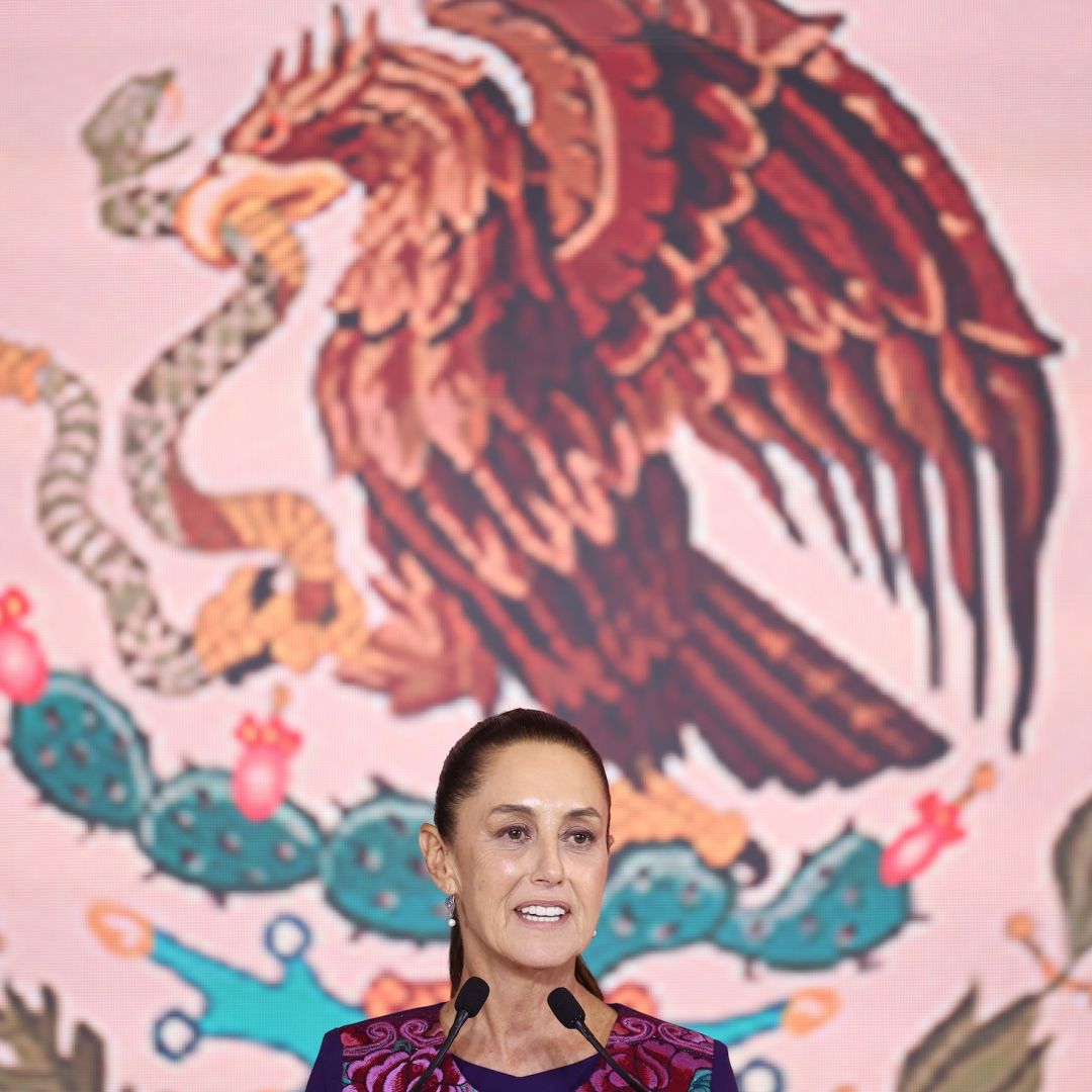 Mexico's President-elect Claudia Sheinbaum gives a speech after the first results released by the election authorities show that she is leading the polls by a wide margin on June 3, 2024, in Mexico City, Mexico. 