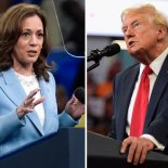 Article thumbnail: This combination of photos taken at campaign rallies in Atlanta shows Vice President Kamala Harris on July 30, 2024, left, and Republican presidential candidate former President Donald Trump on Aug. 3. (AP Photo)