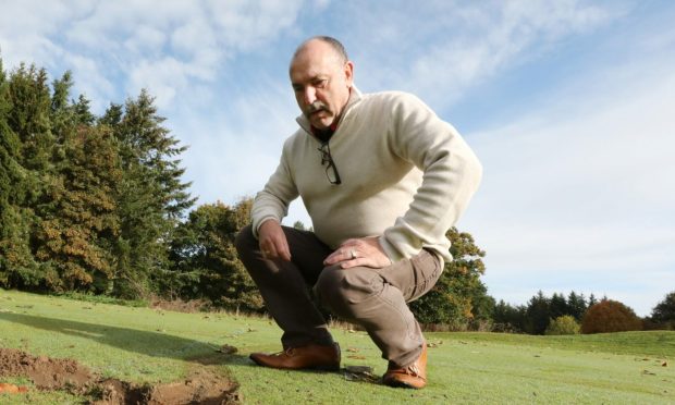 Caird Park captain Ian Gordon after course vandalised in 2022. Image: Gareth Jennings/DC Thomson