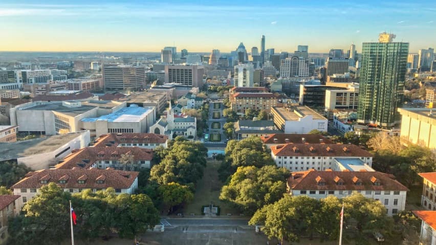 View of downtown Austin from the UT Tower