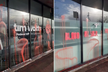 Federal MP office vandalised by protesters twice in a week