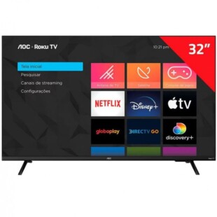 Smart TV AOC HD 32", Roku TV, Preto