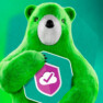 Imagem do urso mascote da Kaspersky