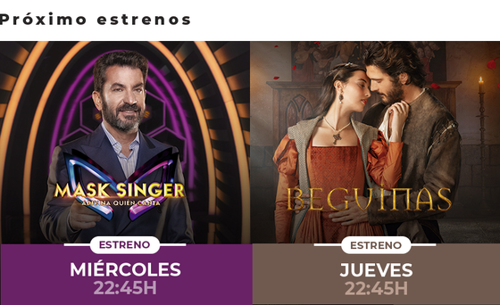 Estrenos de la semana: 'Beguinas', miércoles a las 22.45h y 'Mask Singer', jueves a las 22:45h