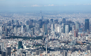 東京都心=2022年7月、朝日新聞社ヘリから