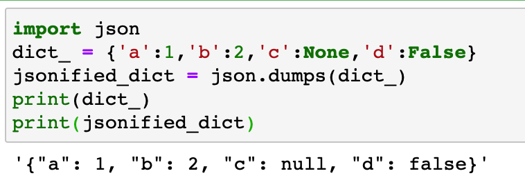 JavaScript Object Notation Dumps
