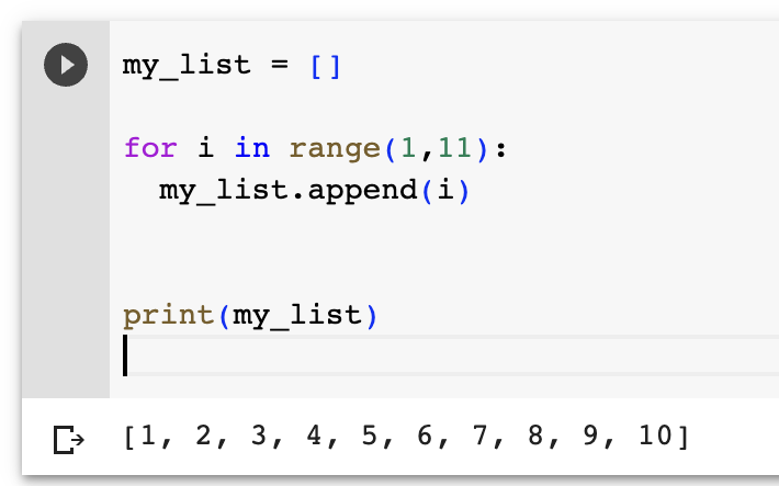 Using Append In Loop Example