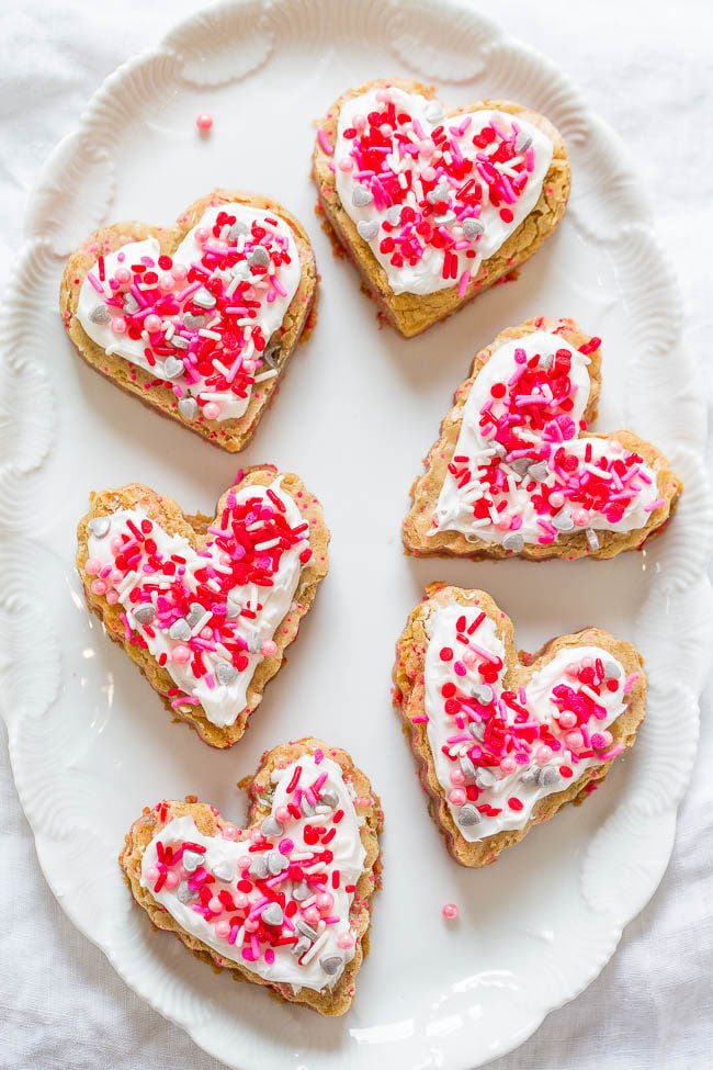 Soft Frosted Valentine's Heart Cookies 