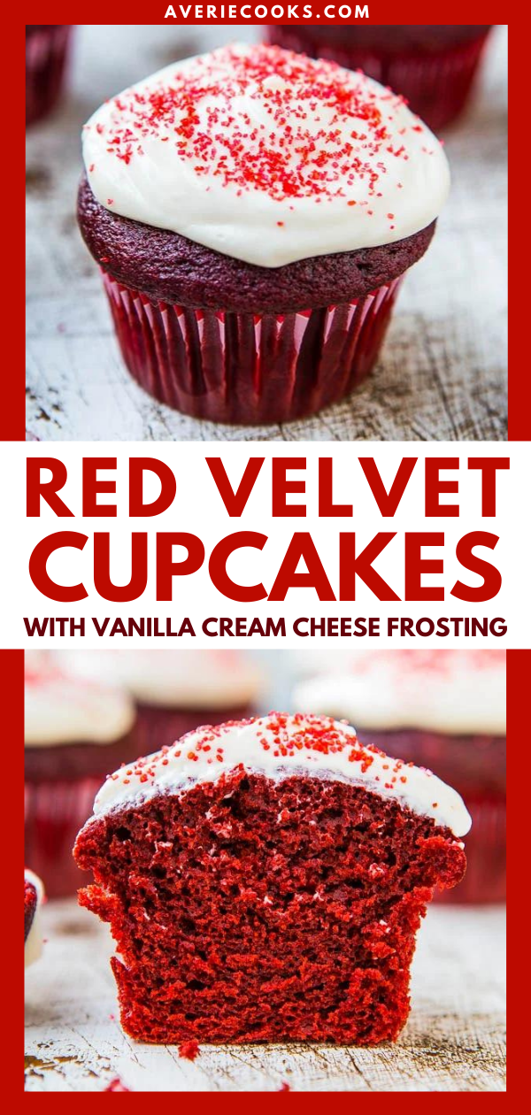 Red Velvet Cupcakes with Cream Cheese Frosting — If you’ve ever wanted to make red velvet cupcakes from scratch that are as good as those you’d find in a bakery, try this hassle-free recipe!