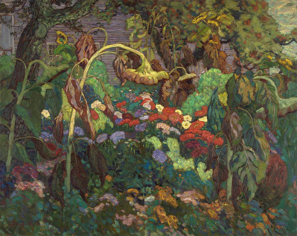 J.E.H. MacDonald, Le jardin sauvage, 1916, huile sur panneau de fibres.