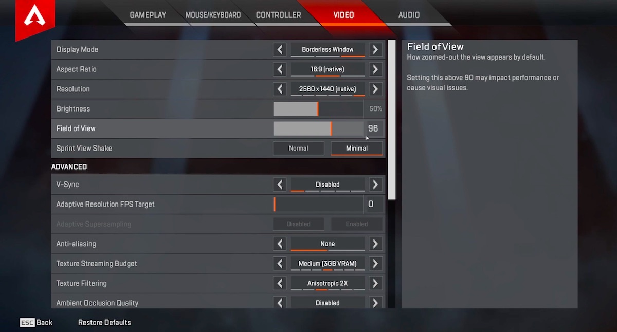 Best Apex Legends Settings