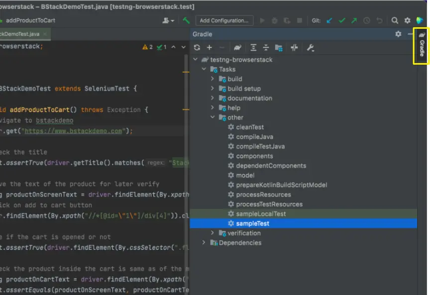 IntelliJ IDE Configuration Gradle