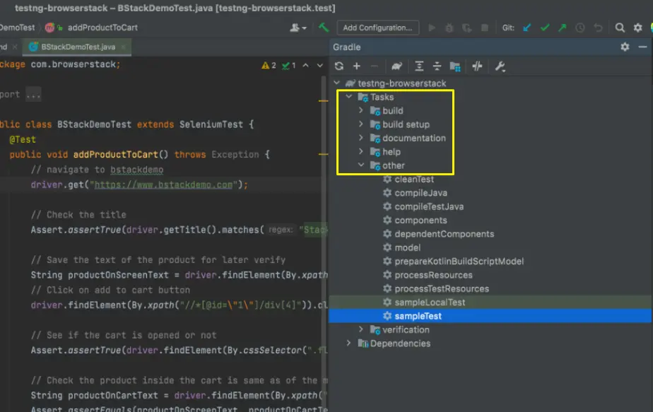IntelliJ IDE Configuration Gradle