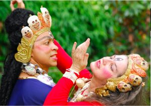 Chakrasambara and Consort Vajravarahi. Prajwal Vajracharya and Helen Appell perform a Newar tantric Buddhist Charya ritual dance, more than 1,000 years old. Image courtesy of Dance Mandal