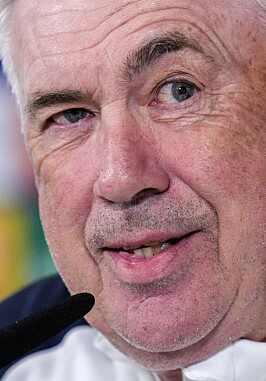 Real Madrid's head coach Carlo Ancelotti attends a press conference during a Media Opening day training session in Madrid, Spain, Monday, May 27, 2024. Borussia Dortmund will play against Real Madrid in Saturday's Champions League soccer final in London. (AP Photo/Manu Fernandez) Foto: Manu Fernandez