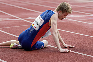 Oslo 20240530. 
Norsk Håvard Bentdal Ingvaldsen etter 400 meter for menn under Diamond League Bislett Games 2024 på Bislett Stadion.
Foto: Heiko Junge / NTB