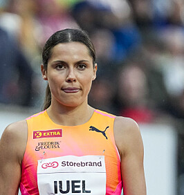 Oslo 20240530. 
Norske Amalie Luel før 400 meter hekk for kvinner under Diamond League Bislett Games 2024 på Bislett Stadion.
Foto: Beate Oma Dahle / NTB