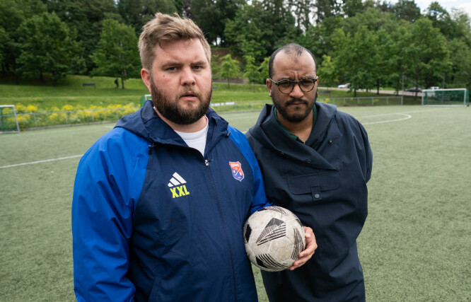 20240530 Oslo: Represententanter fra Haugerud IL, Romsås IL og Rustad-Abildsø-Sportsklubb om rasisme i idretten. Foto: Lage Ask / TV 2